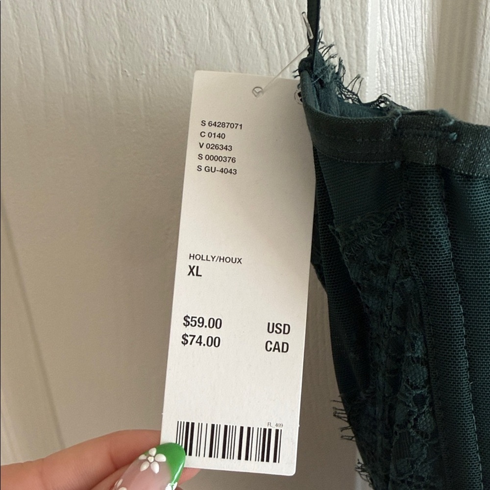 Urban Outfitters Dark Green Lace Bustier Corset Top - Picture 6 of 6